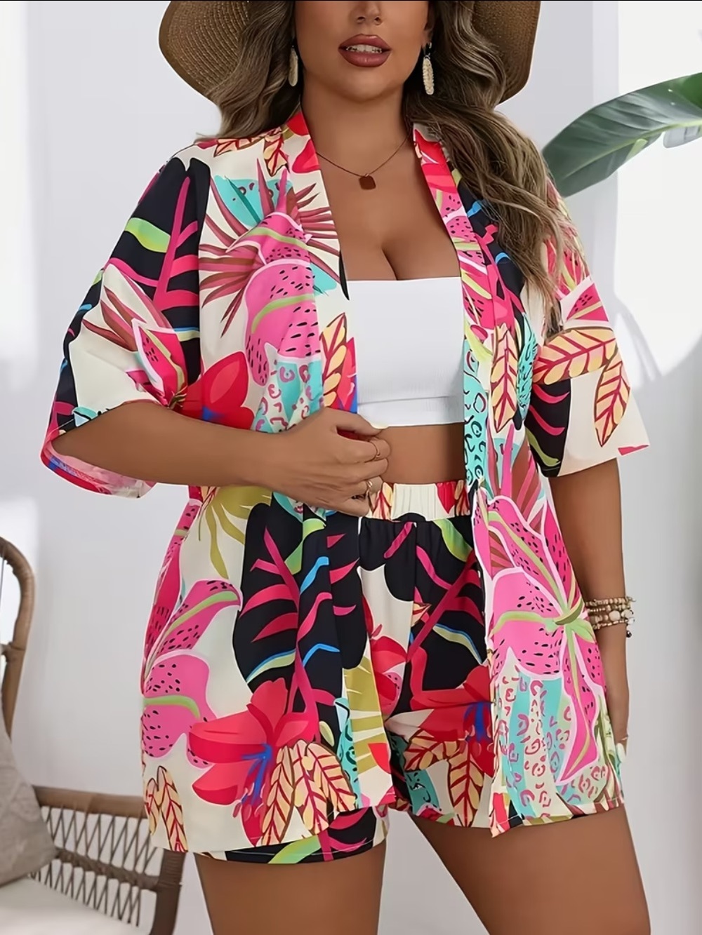 NIP 2 pc Floral Print Top & Shorts Set